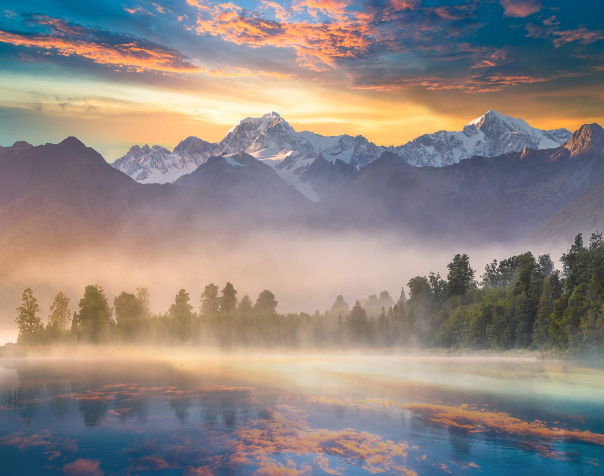 Mount Cook and  Lake Matheson New Zealand