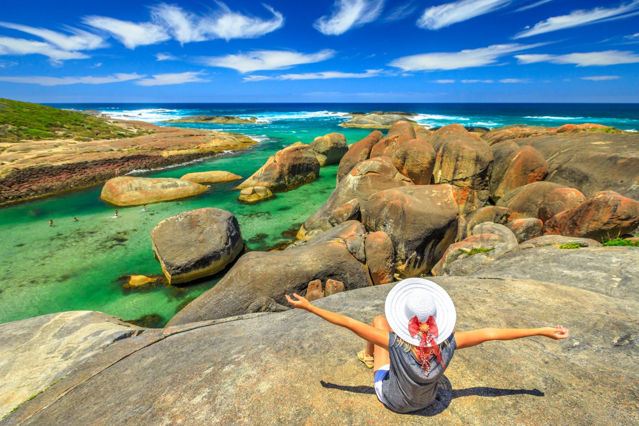 Woman at Elephant Rocks Australia