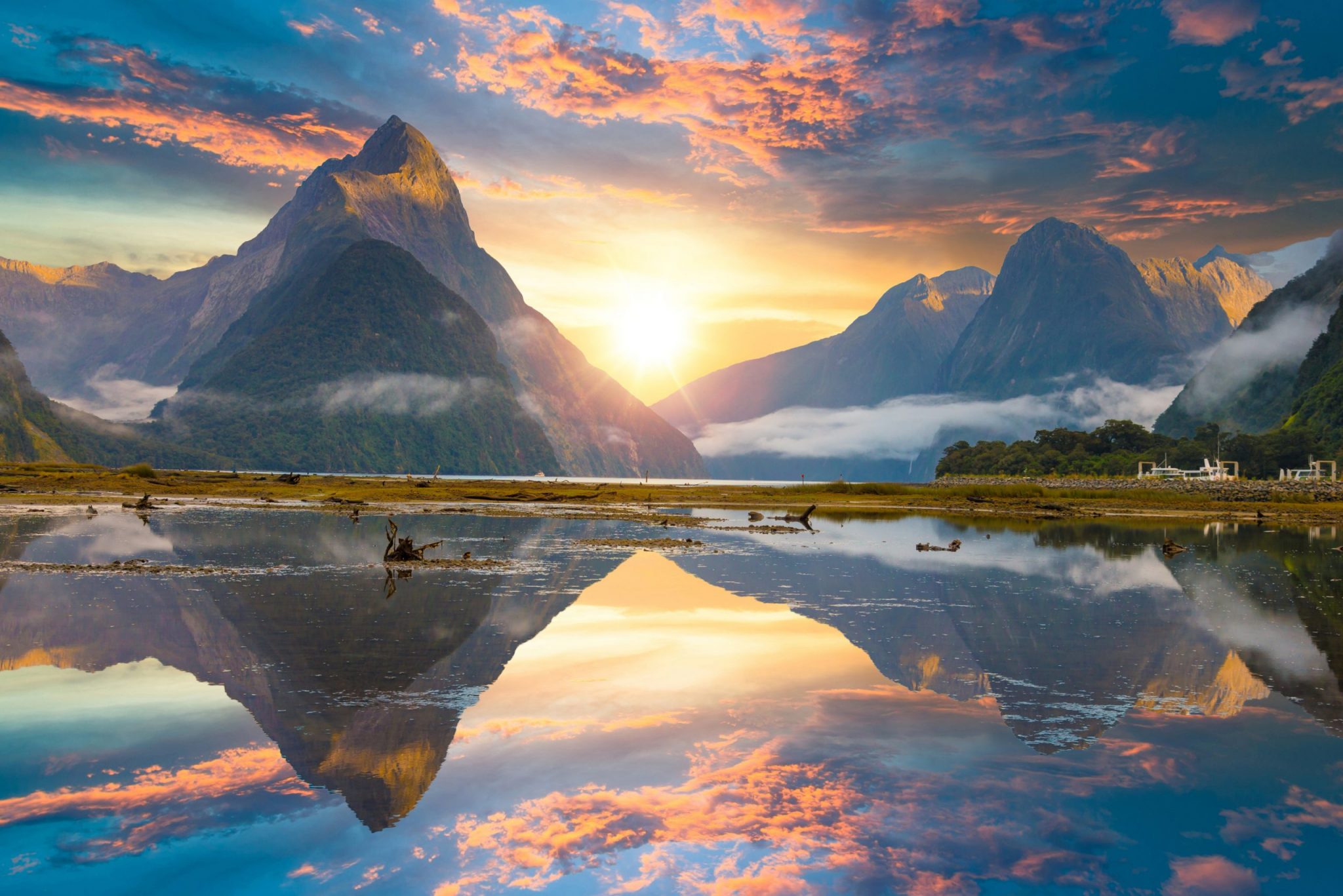 The Milford Sound fiord. Fiordland national park, New Zealand